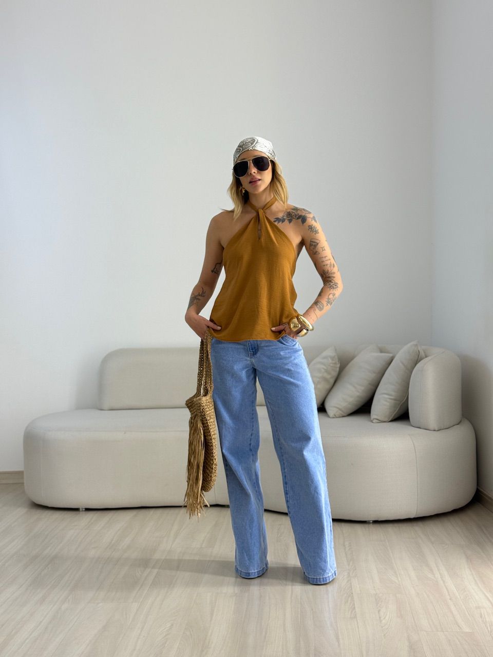 BLUSA CAROLINA CF GOTA Caramelo