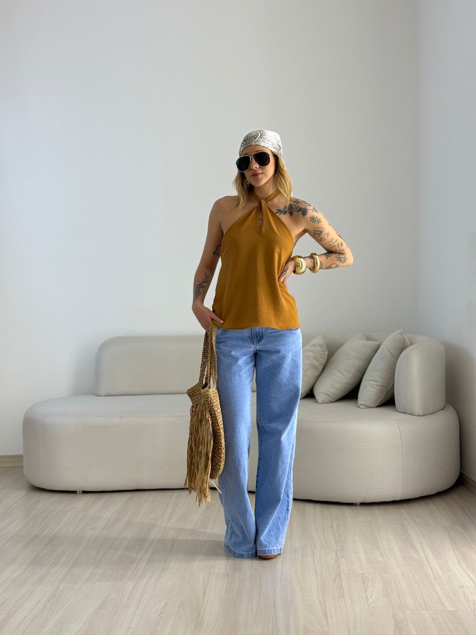BLUSA CAROLINA CF GOTA Caramelo