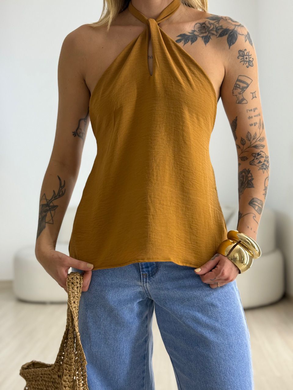 BLUSA CAROLINA CF GOTA Caramelo