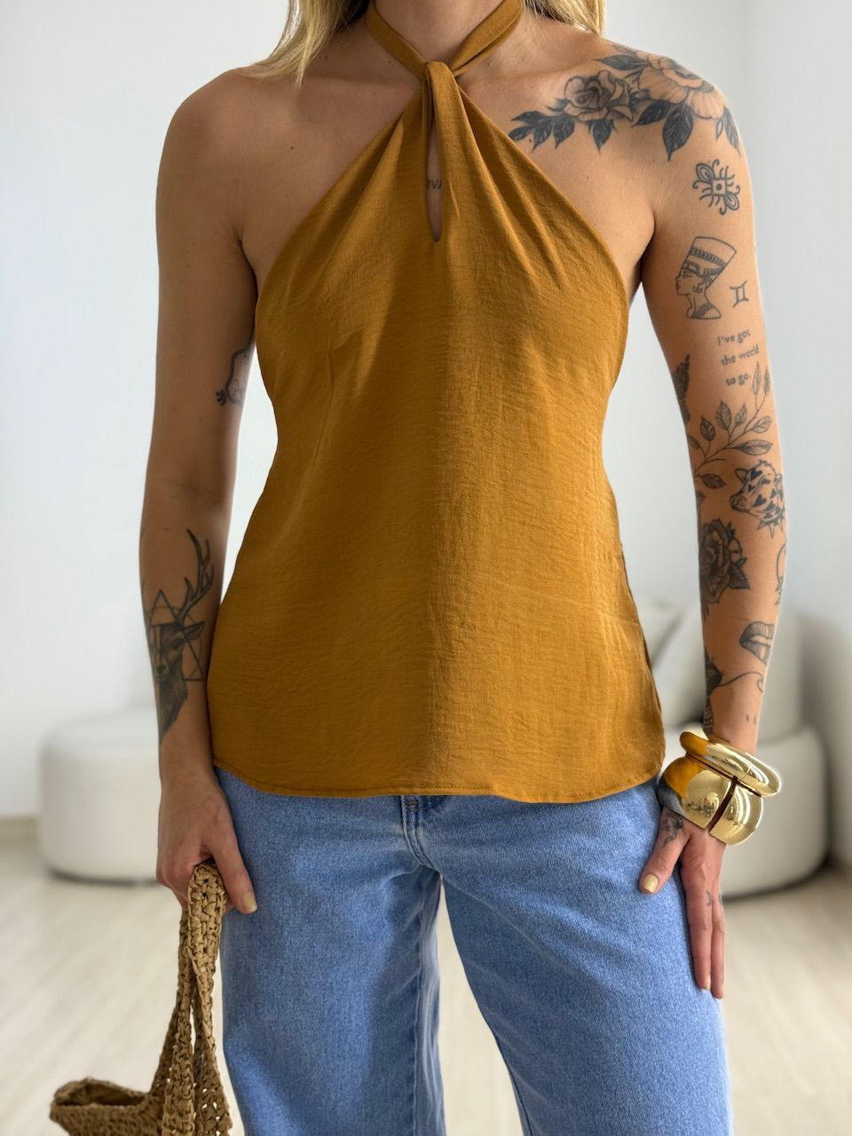 BLUSA CAROLINA CF GOTA Caramelo