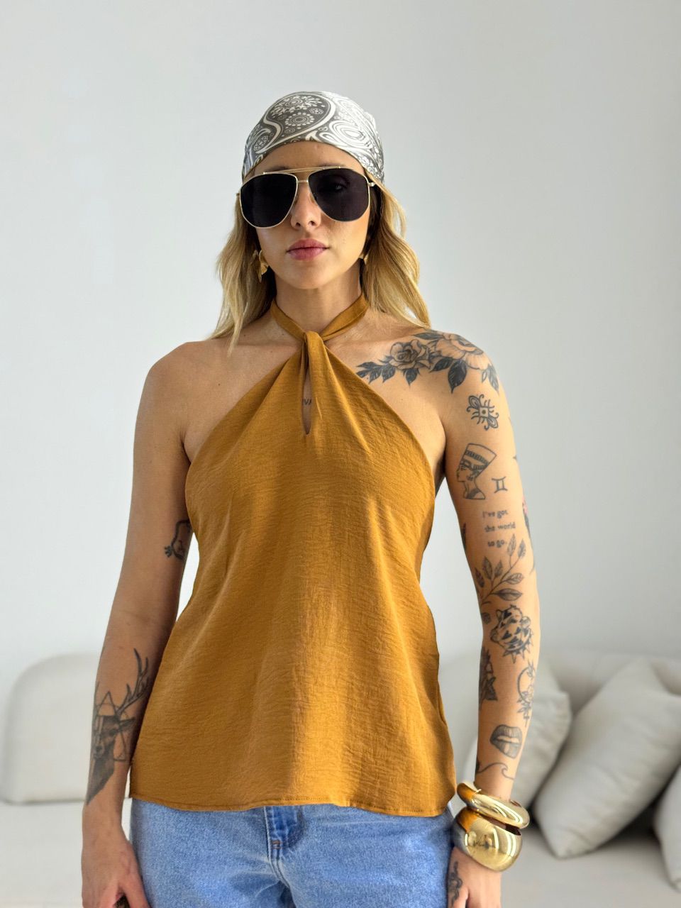 BLUSA CAROLINA CF GOTA Caramelo