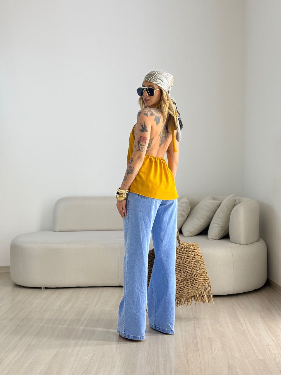 BLUSA CAROLINA CF GOTA mostarda