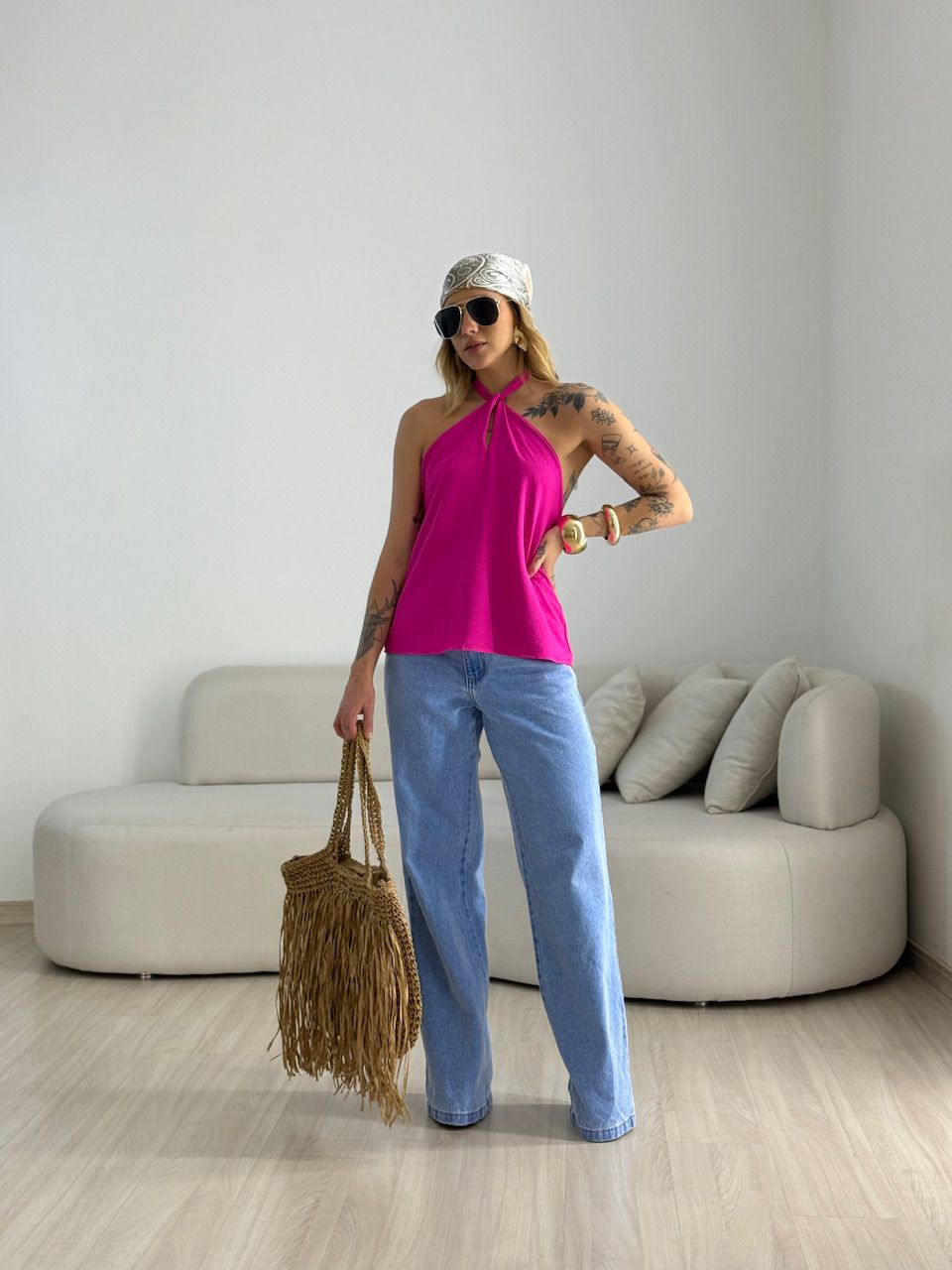 BLUSA CAROLINA CF GOTA PINK.