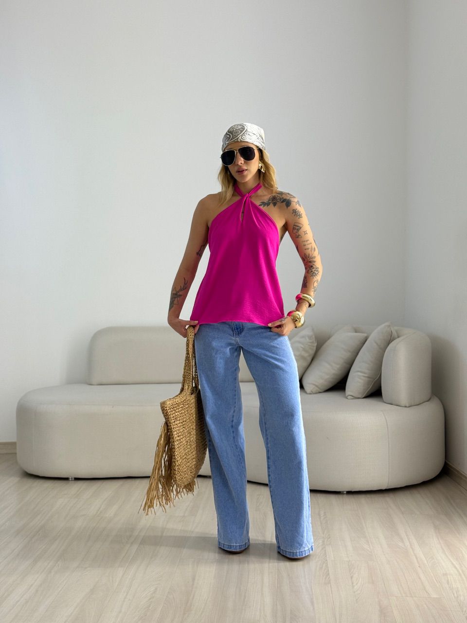 BLUSA CAROLINA CF GOTA PINK.