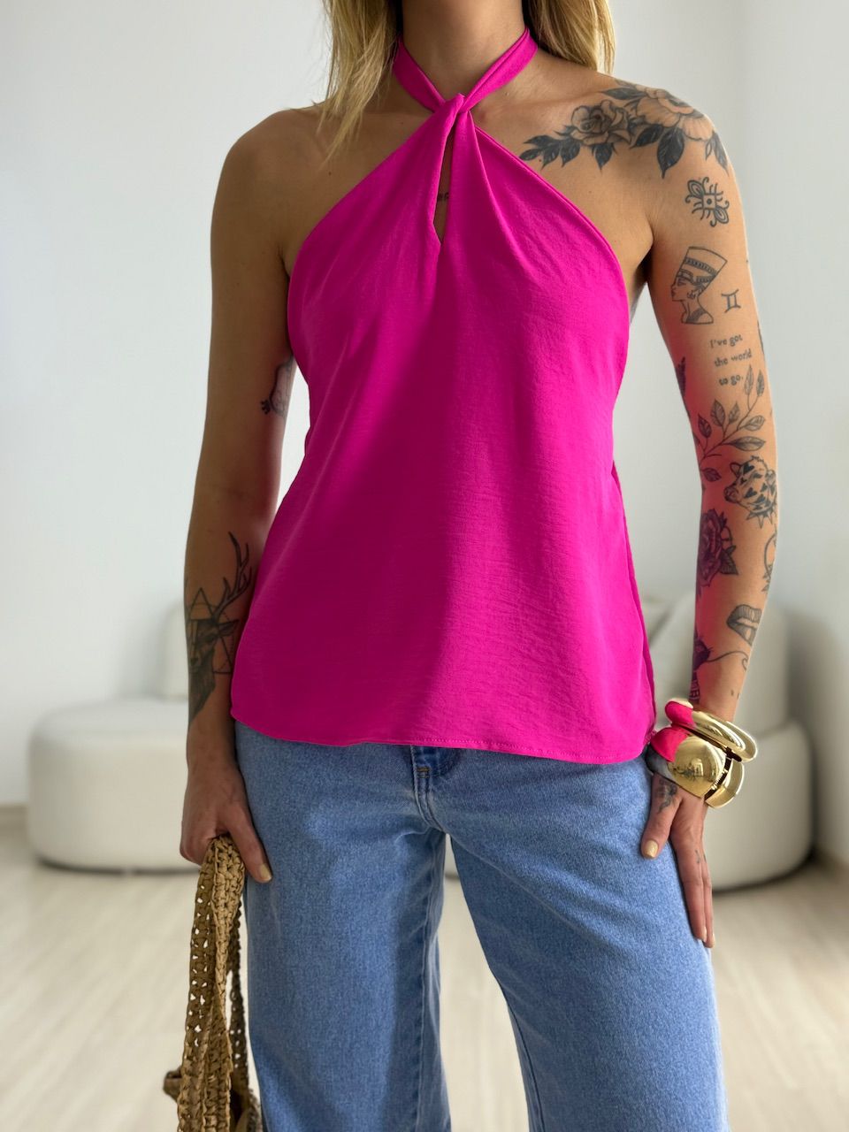 BLUSA CAROLINA CF GOTA PINK.