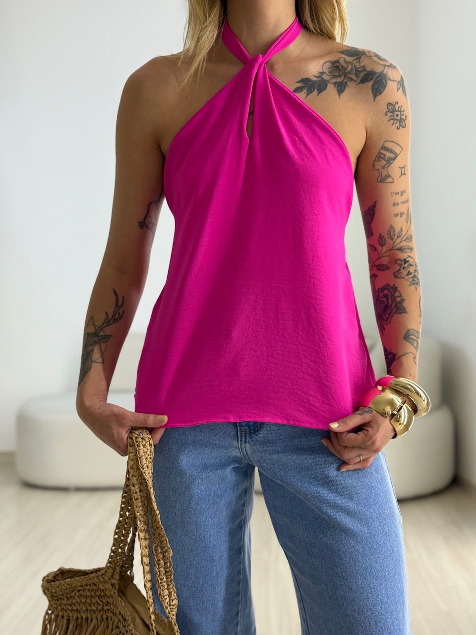 BLUSA CAROLINA CF GOTA PINK.