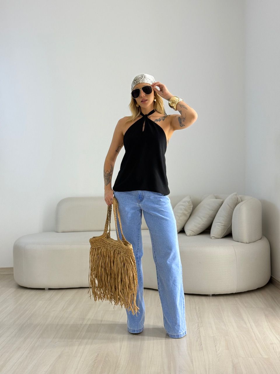 BLUSA CAROLINA CF GOTA Preta