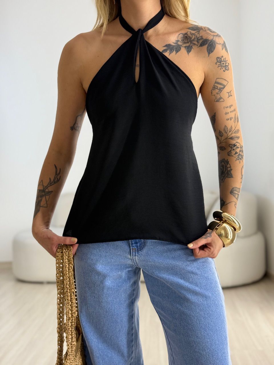 BLUSA CAROLINA CF GOTA Preta