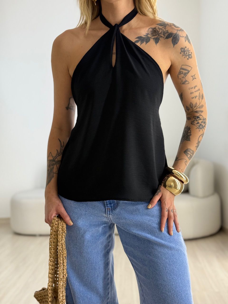 BLUSA CAROLINA CF GOTA Preta