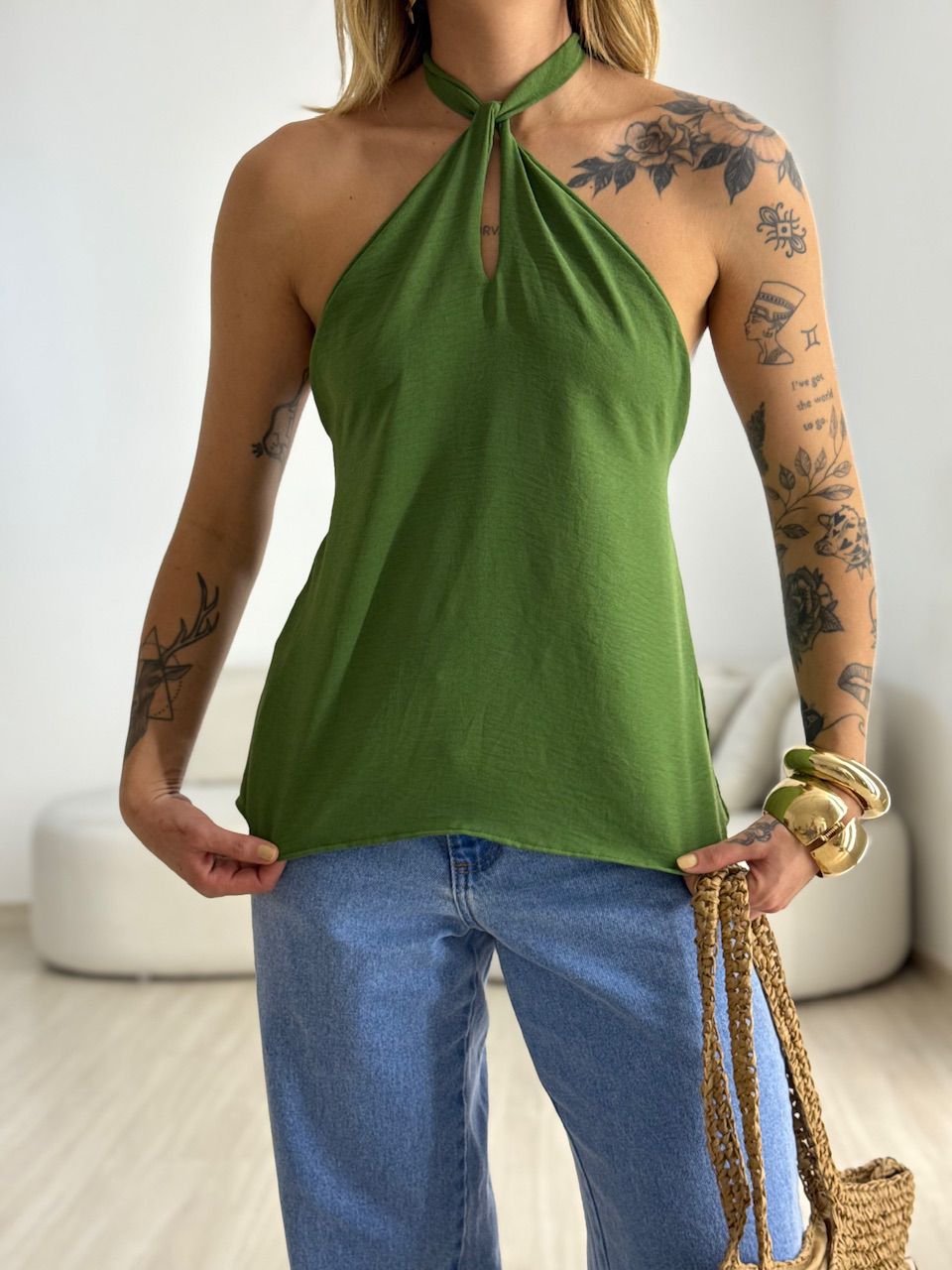 BLUSA CAROLINA CF GOTA VERDE.