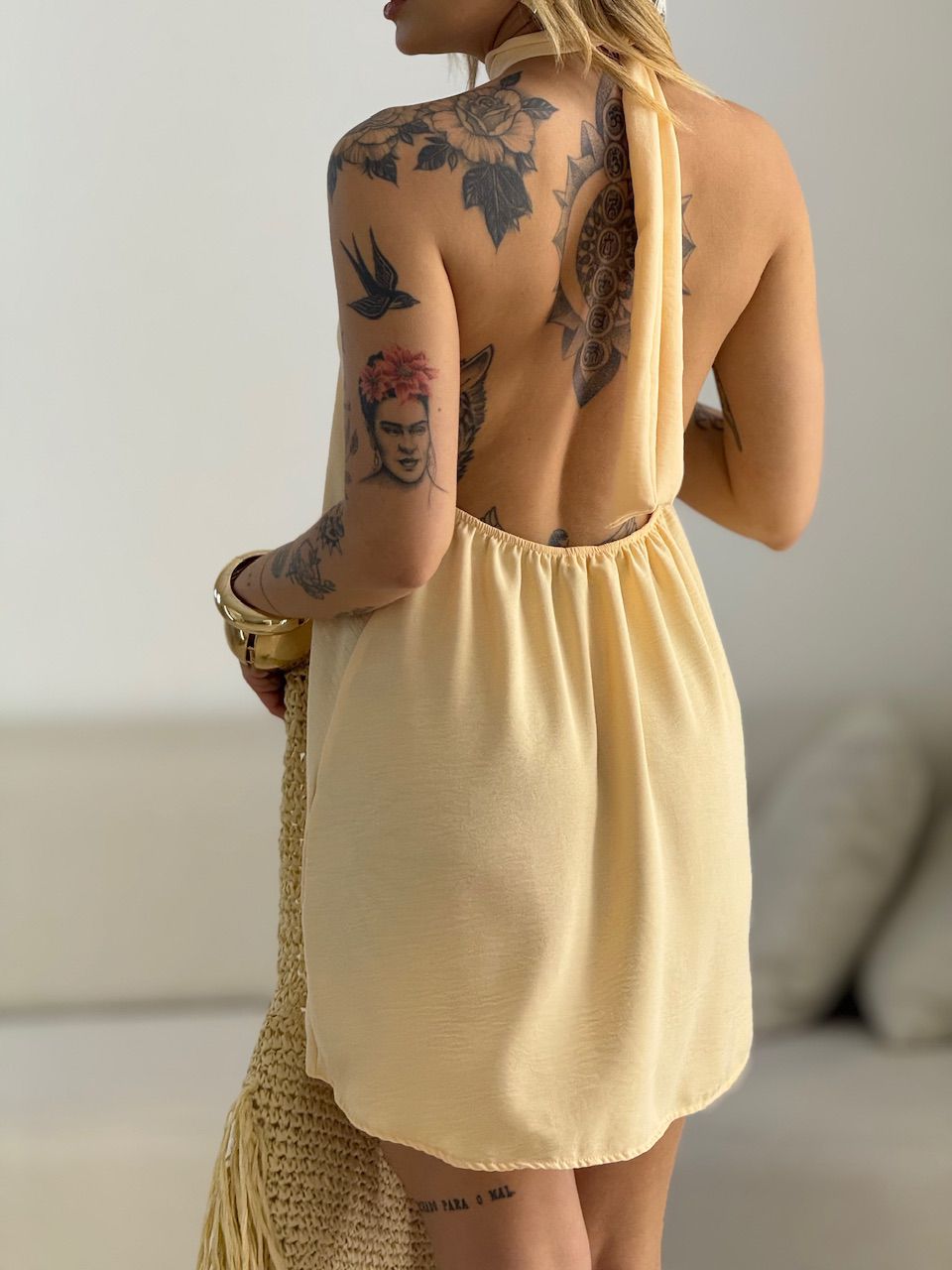 VESTIDO HELOISA CF FRENTE ÚNICA AREIA