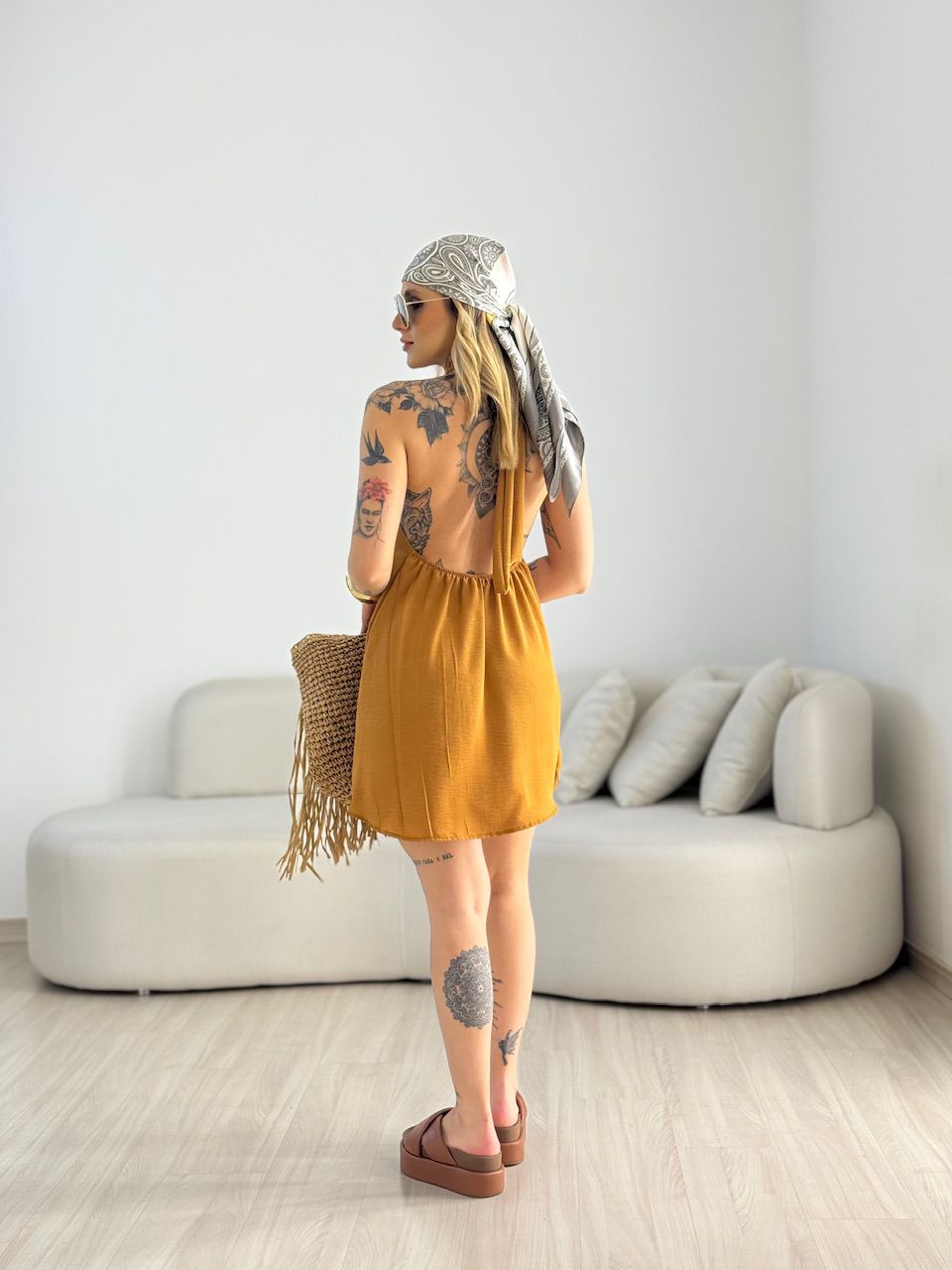 VESTIDO HELOISA CF FRENTE ÚNICA CARAMELO