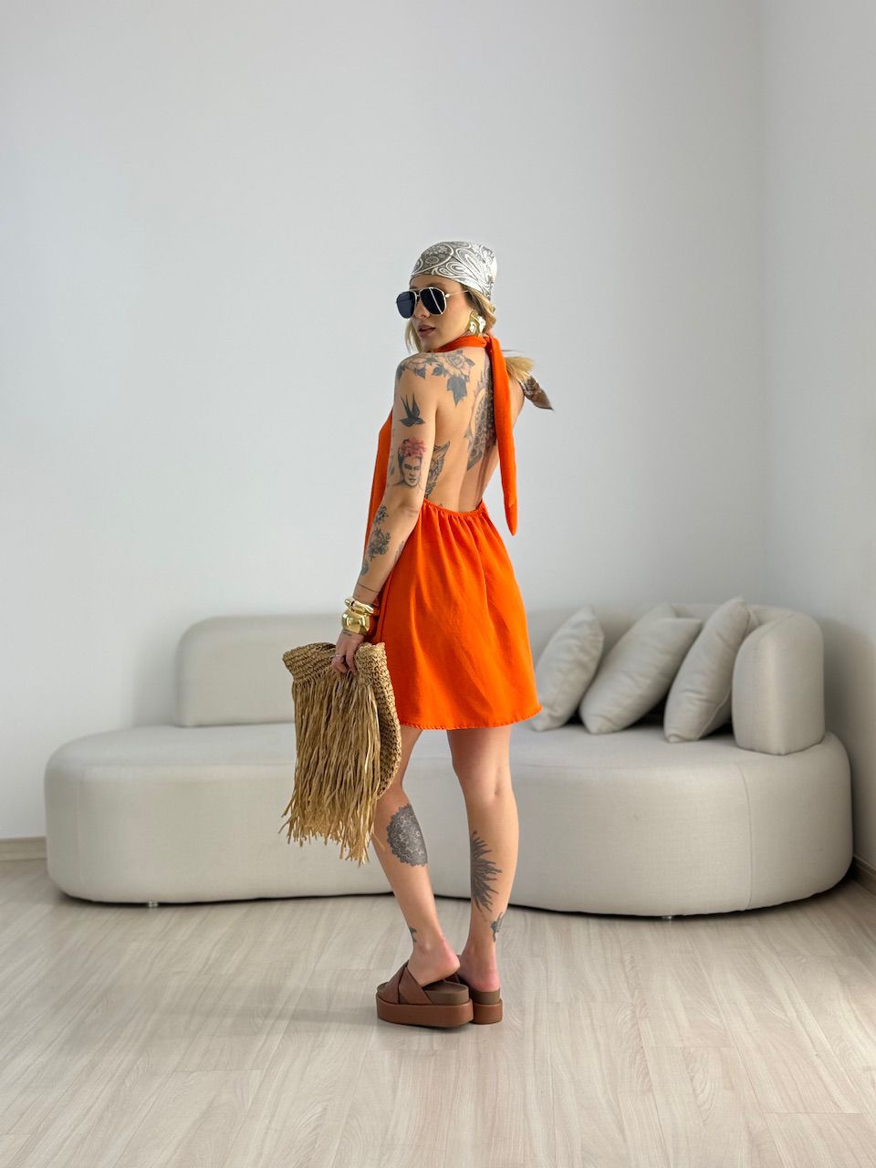 VESTIDO HELOISA CF FRENTE ÚNICA LARANJA