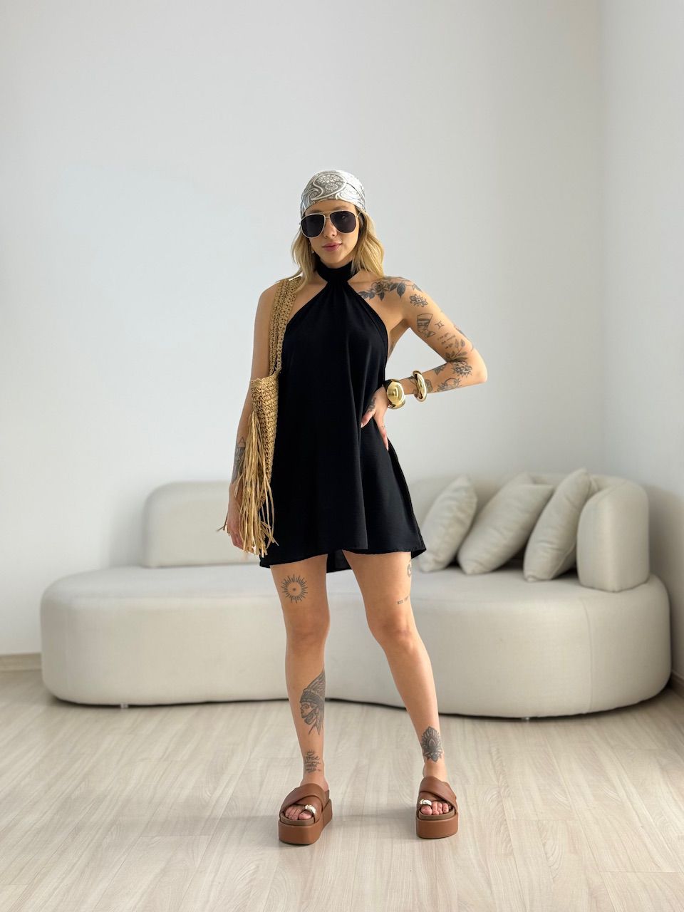 VESTIDO HELOISA CF FRENTE ÚNICA PRETO - 0069830032 - CAROLLA FERRARO