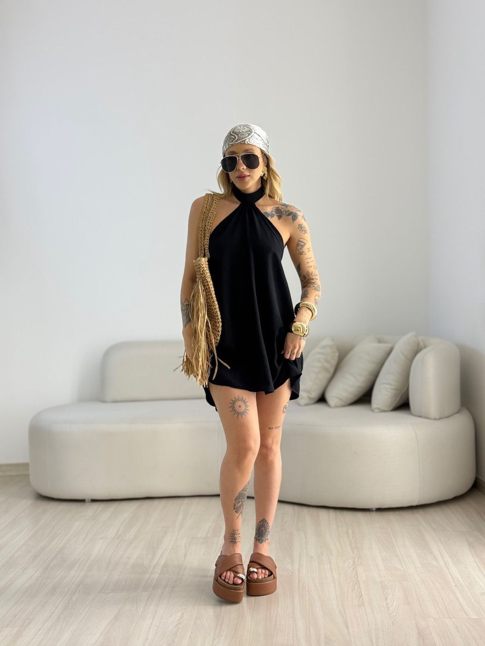 VESTIDO HELOISA CF FRENTE ÚNICA PRETO