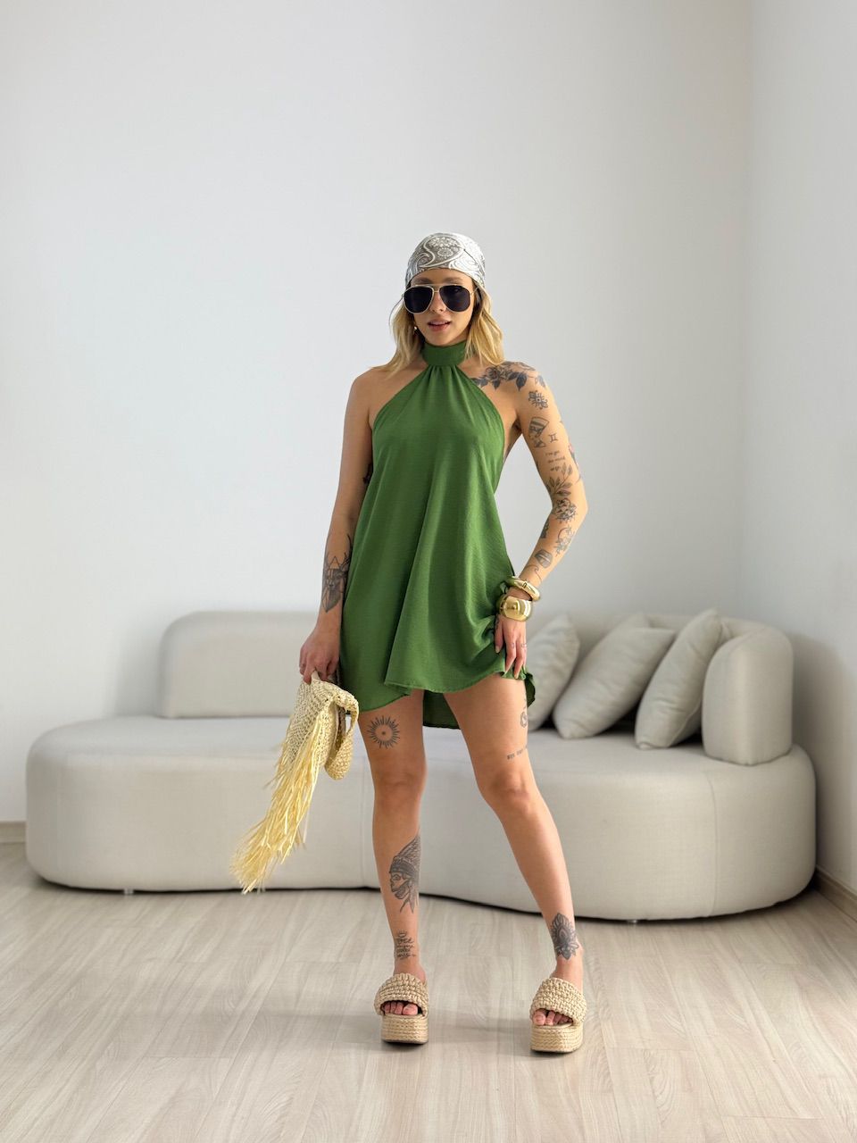 VESTIDO HELOISA CF FRENTE ÚNICA VERDE
