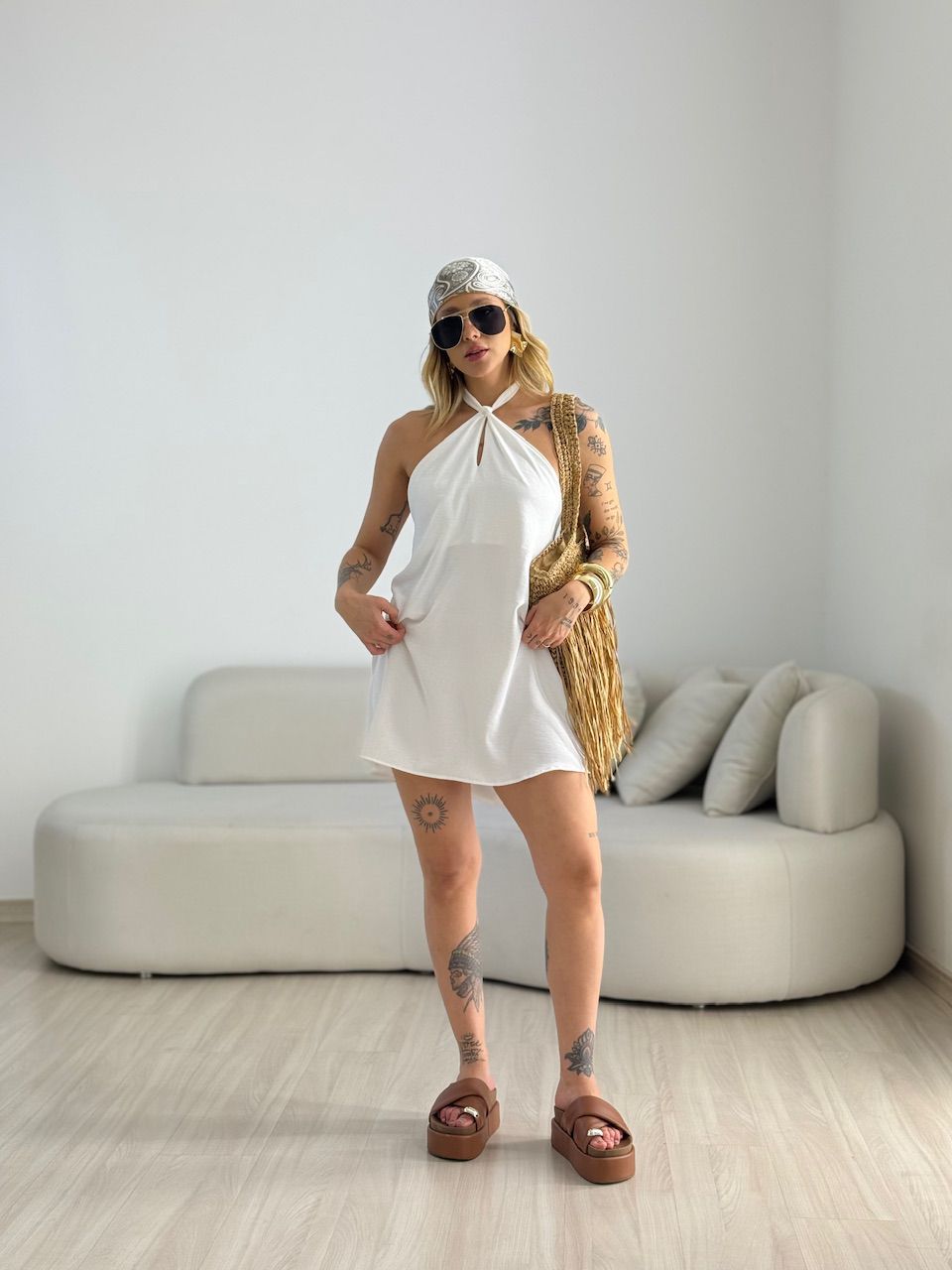 VESTIDO MILENY CF GOTA BRANCO