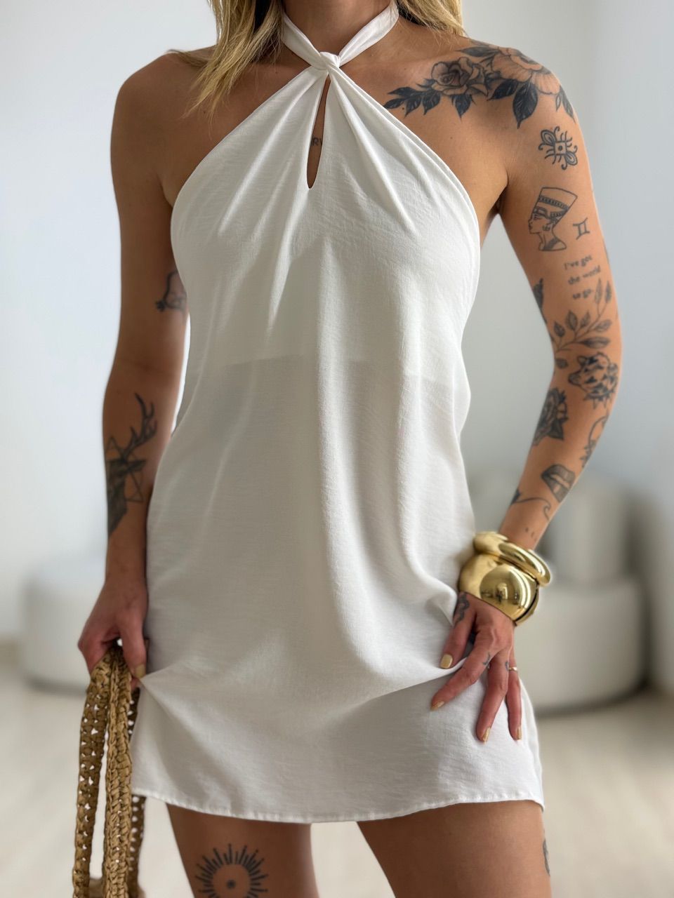 VESTIDO MILENY CF GOTA BRANCO