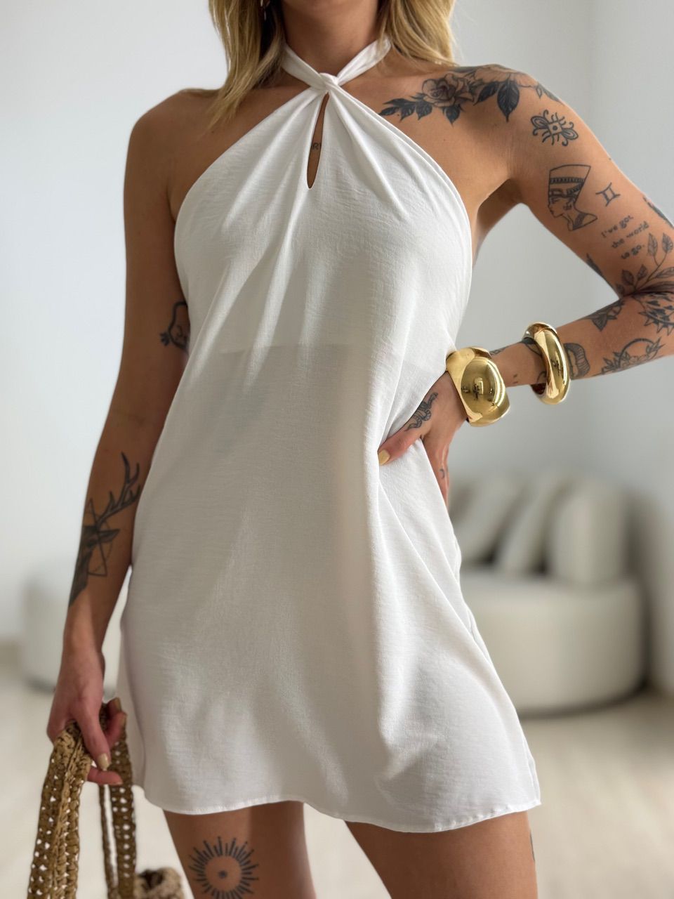VESTIDO MILENY CF GOTA BRANCO