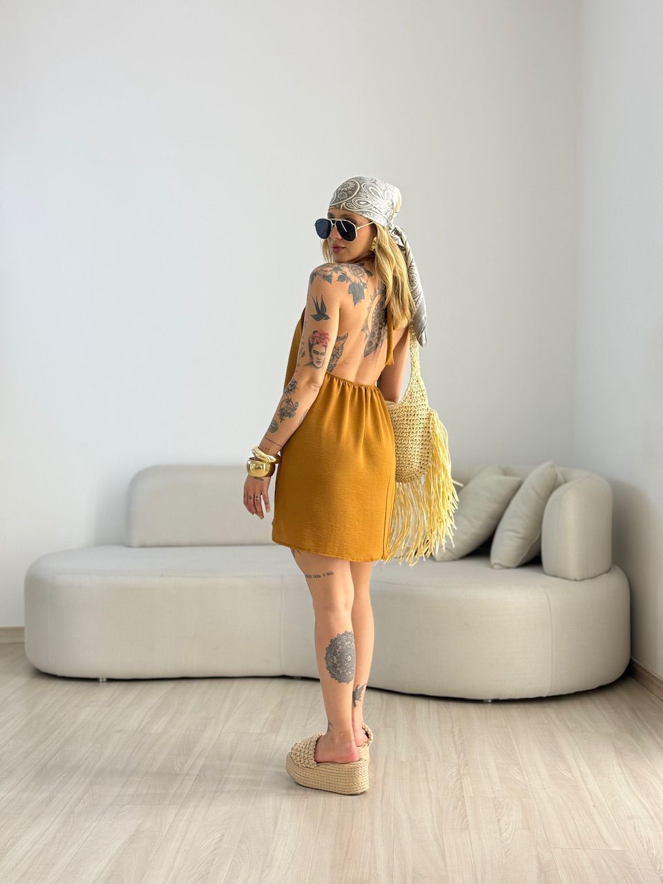 VESTIDO MILENY CF GOTA CARAMELO