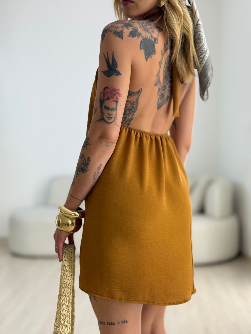 VESTIDO MILENY CF GOTA CARAMELO