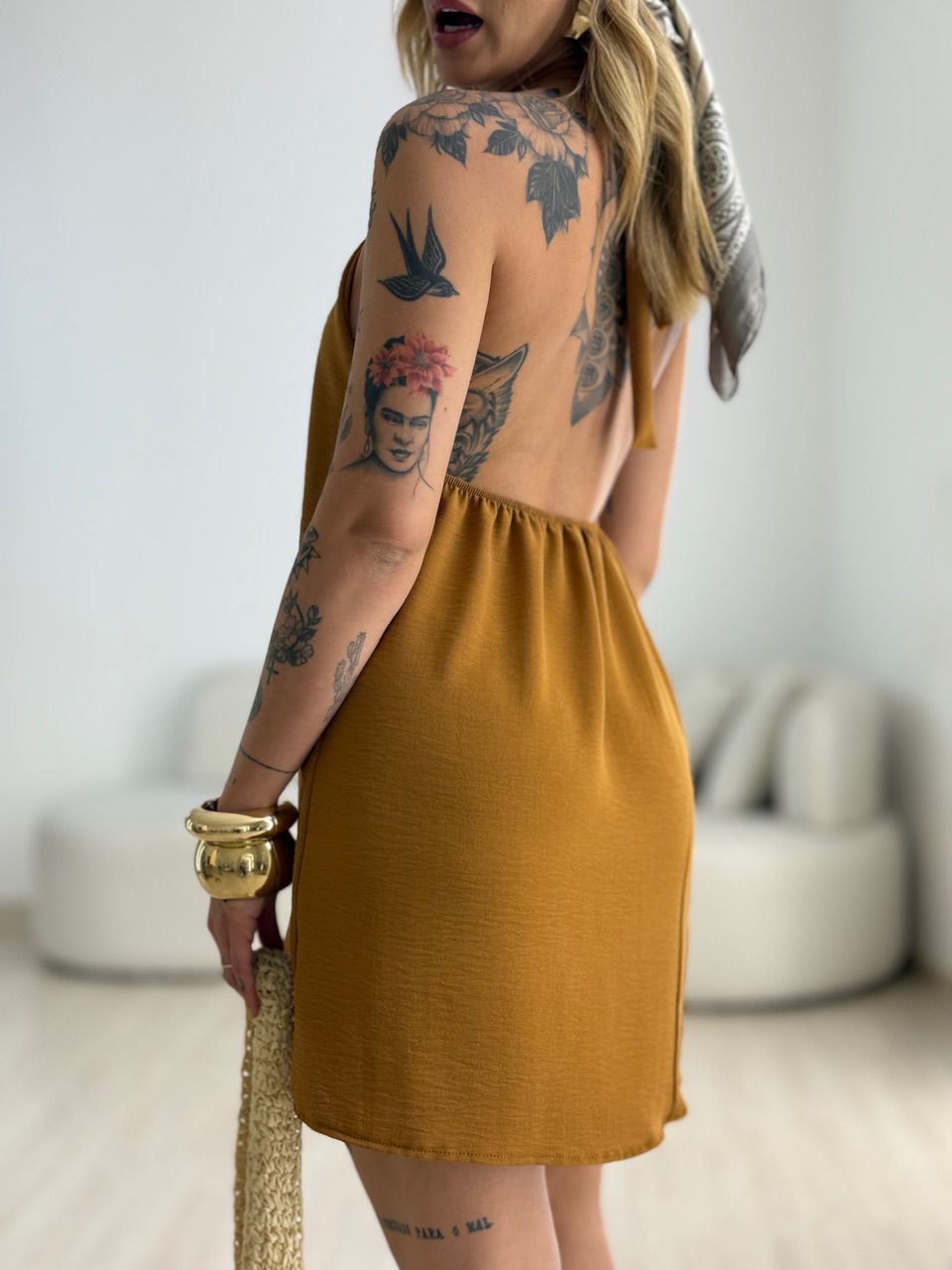 VESTIDO MILENY CF GOTA CARAMELO
