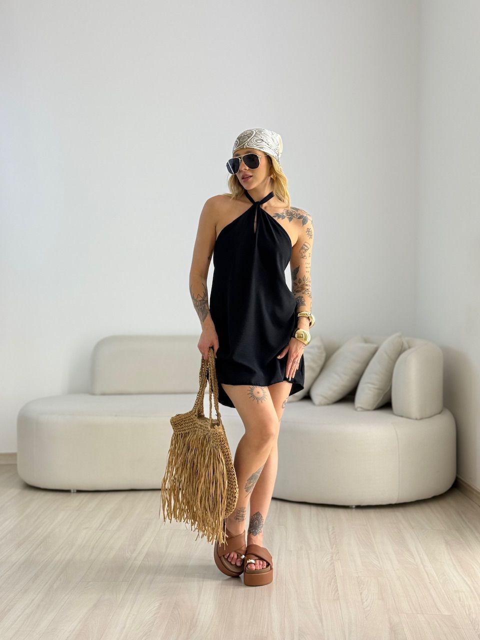 VESTIDO MILENY CF GOTA PRETO