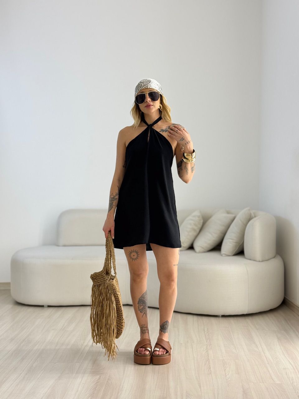 VESTIDO MILENY CF GOTA PRETO
