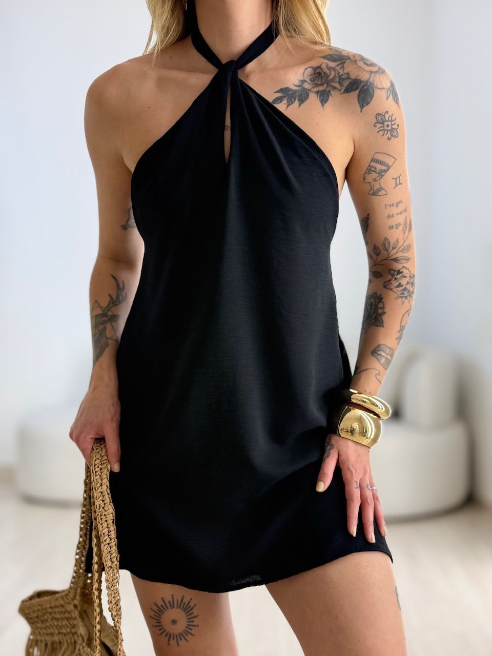 VESTIDO MILENY CF GOTA PRETO