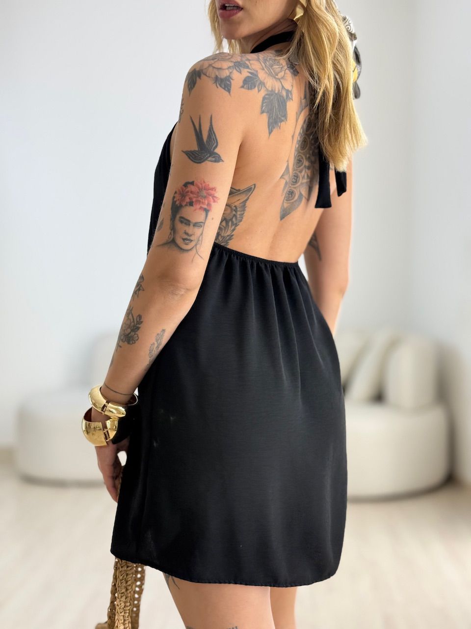 VESTIDO MILENY CF GOTA PRETO