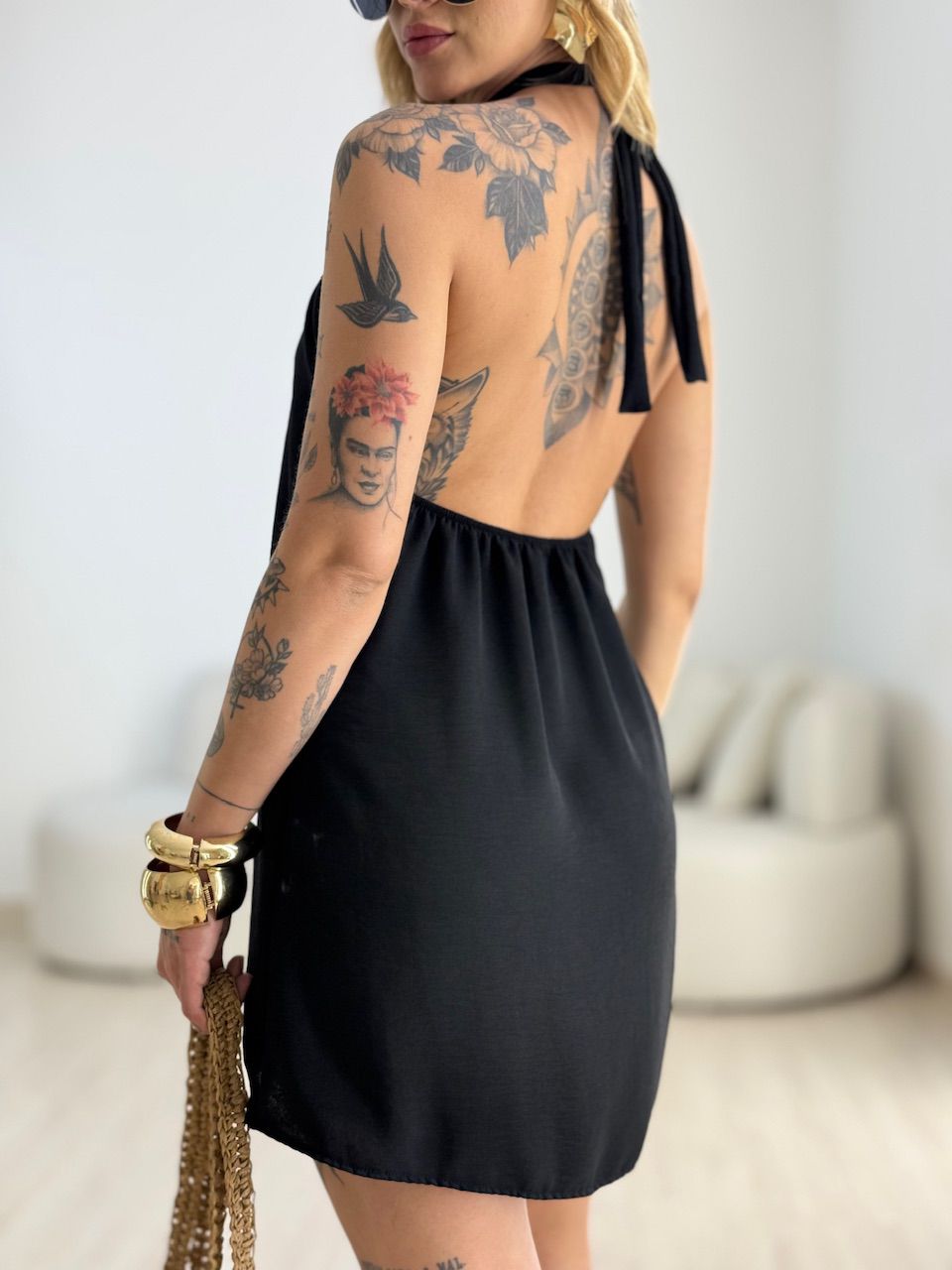 VESTIDO MILENY CF GOTA PRETO