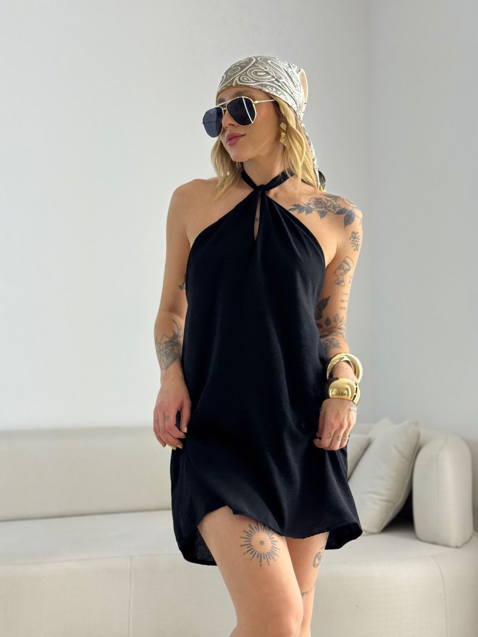 VESTIDO MILENY CF GOTA PRETO