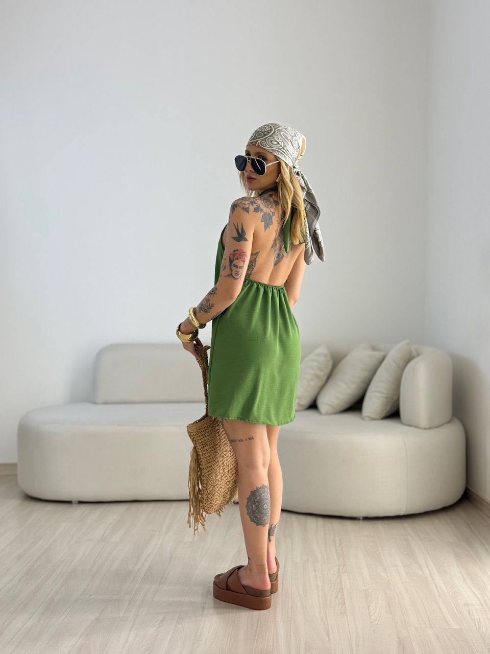 VESTIDO MILENY CF GOTA VERDE