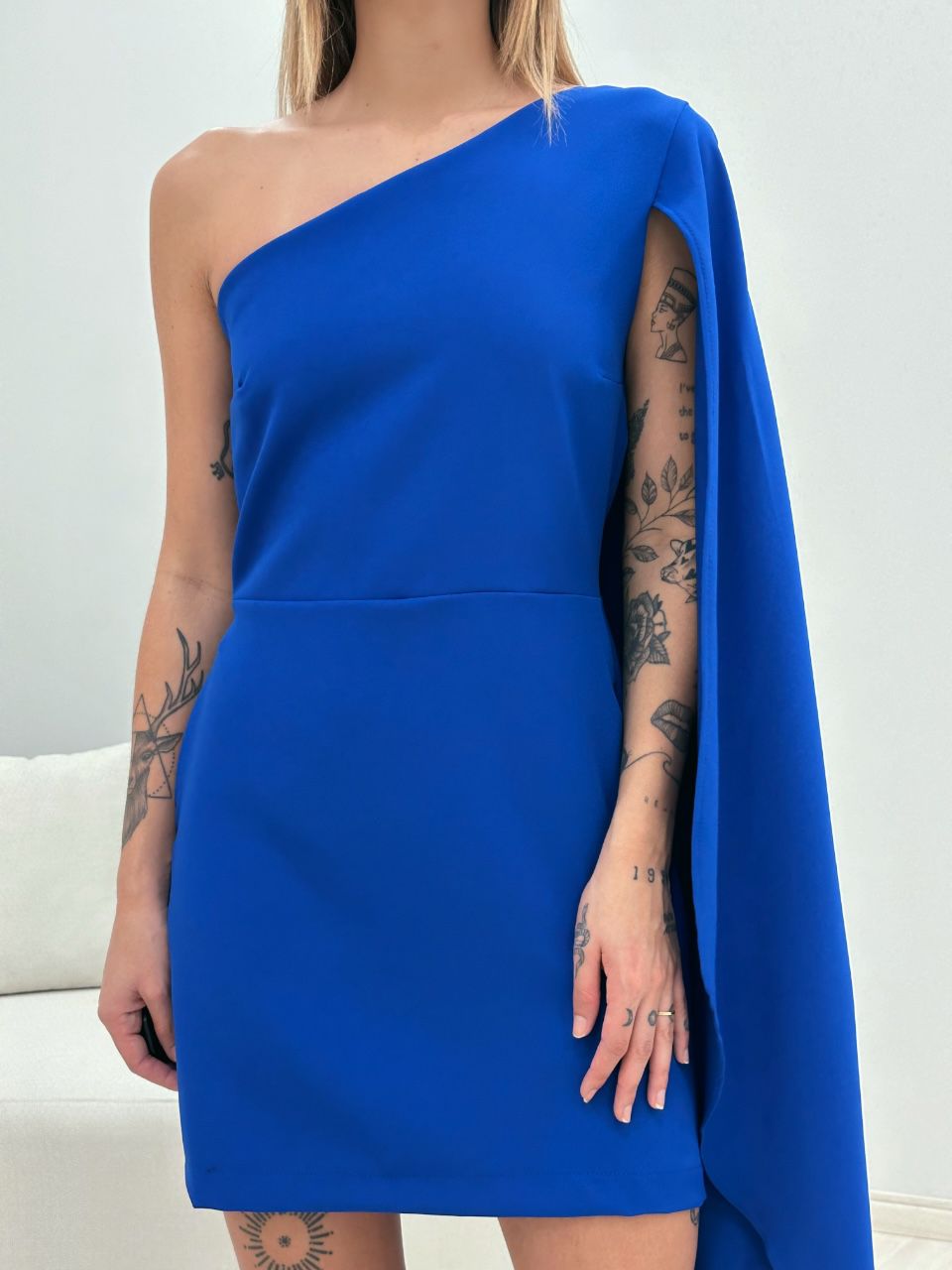 VESTIDO BEATRIZ NULA MANGA AZUL