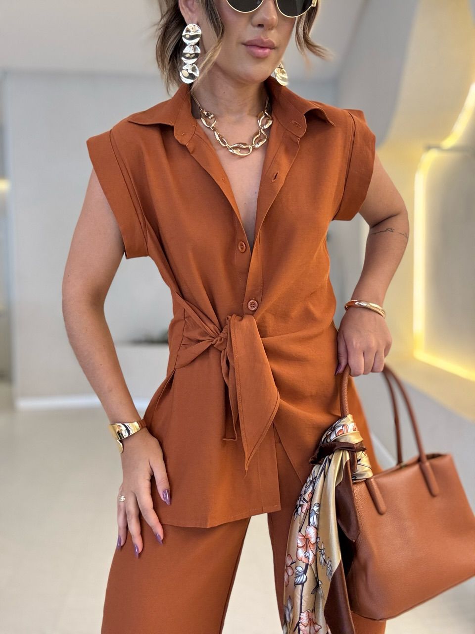 CONJUNTO BERENICE Calça TERRA COTA 