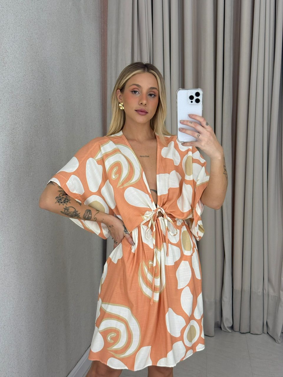 VESTIDO ANTONIA CURTO PÊSSEGO