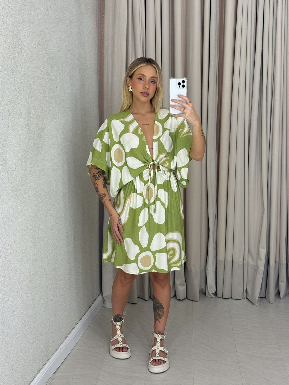 VESTIDO ANTONIA CURTO VERDE - 0061760014 - CAROLLA FERRARO