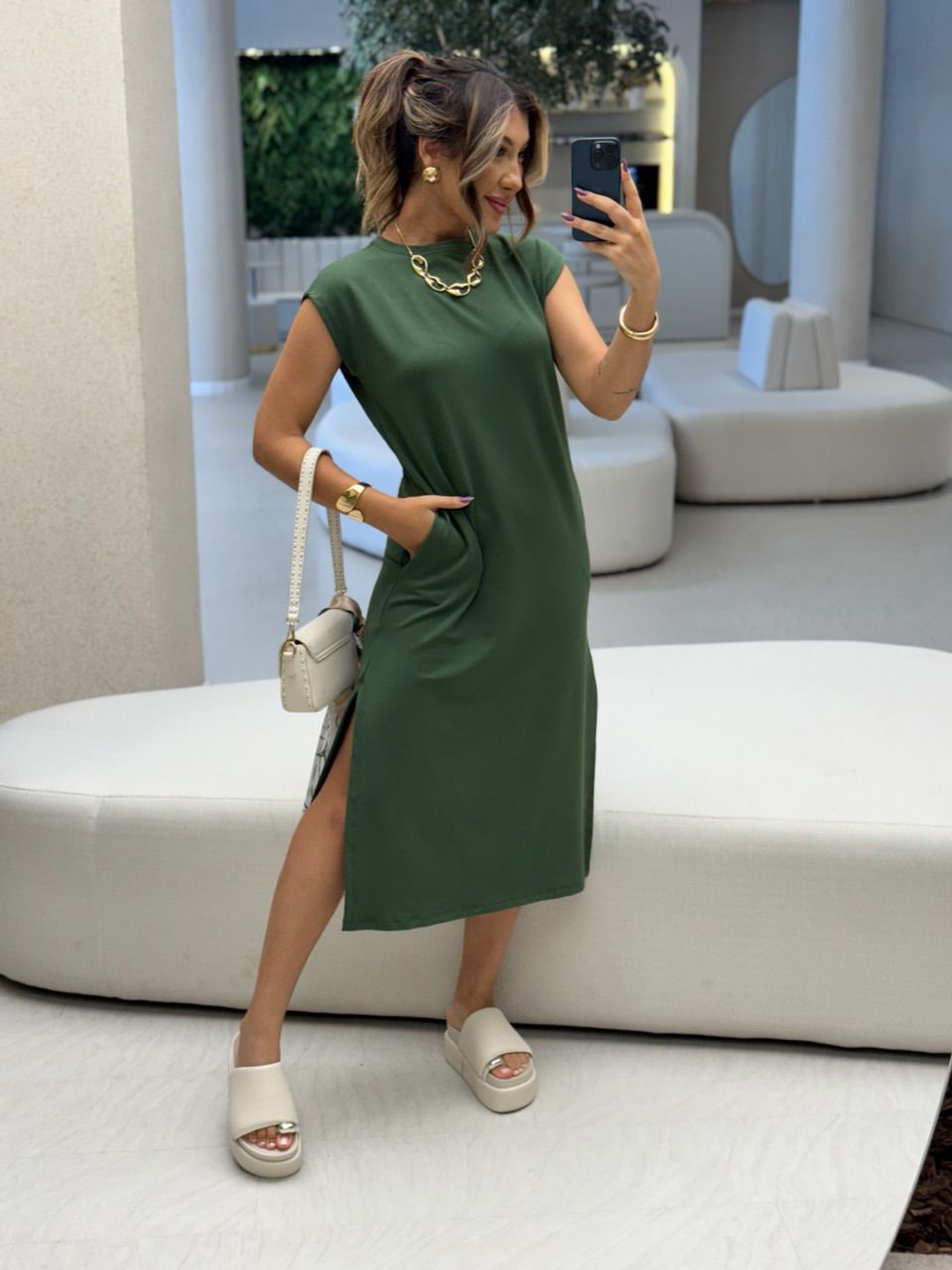 VESTIDO AUGUSTA MUSCLE OLIVA