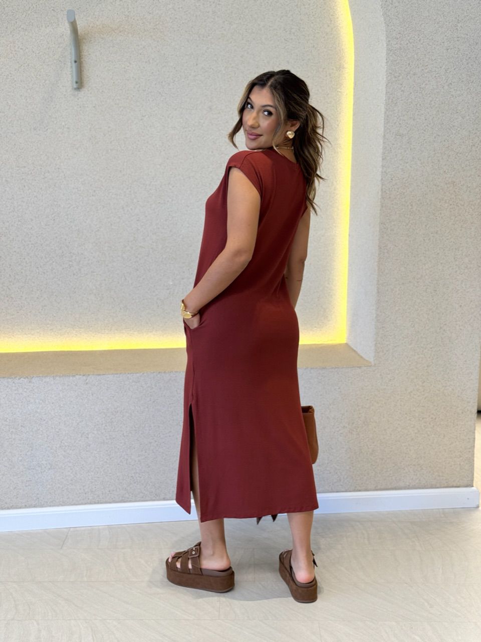 VESTIDO AUGUSTA MUSCLE TERRA COTA 