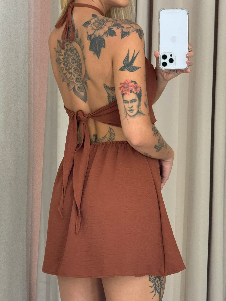VESTIDO ELISE COSTAS ABERTAS TERRA COTA 