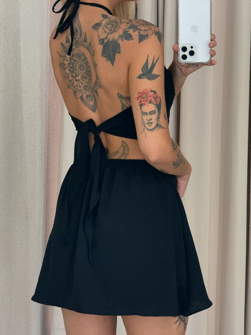 VESTIDO ELISE COSTAS ABERTAS PRETO