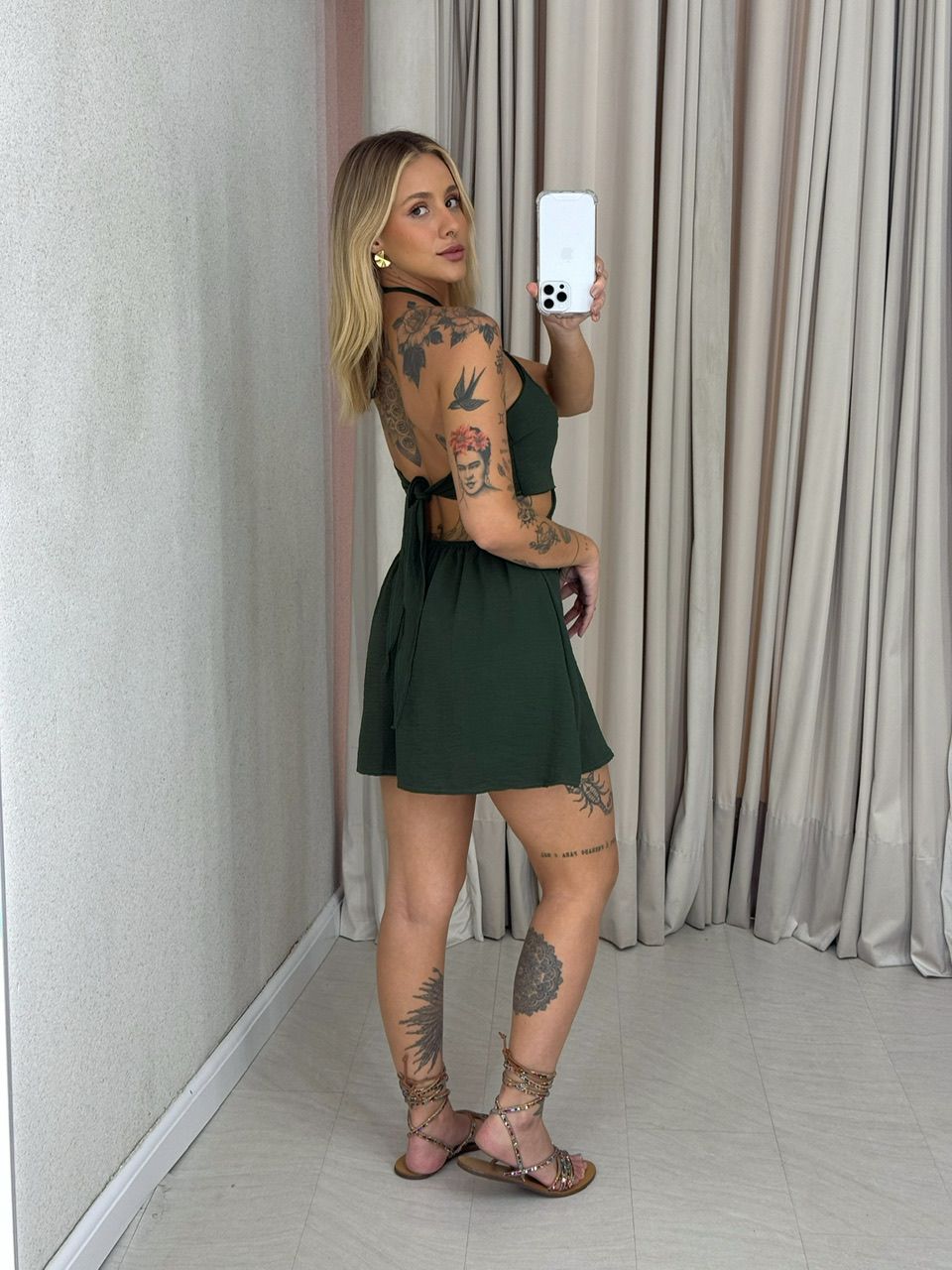 VESTIDO ELISE COSTAS ABERTAS VERDE