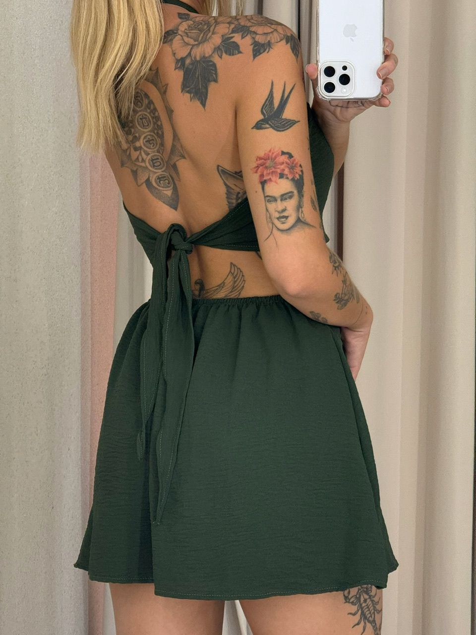 VESTIDO ELISE COSTAS ABERTAS VERDE