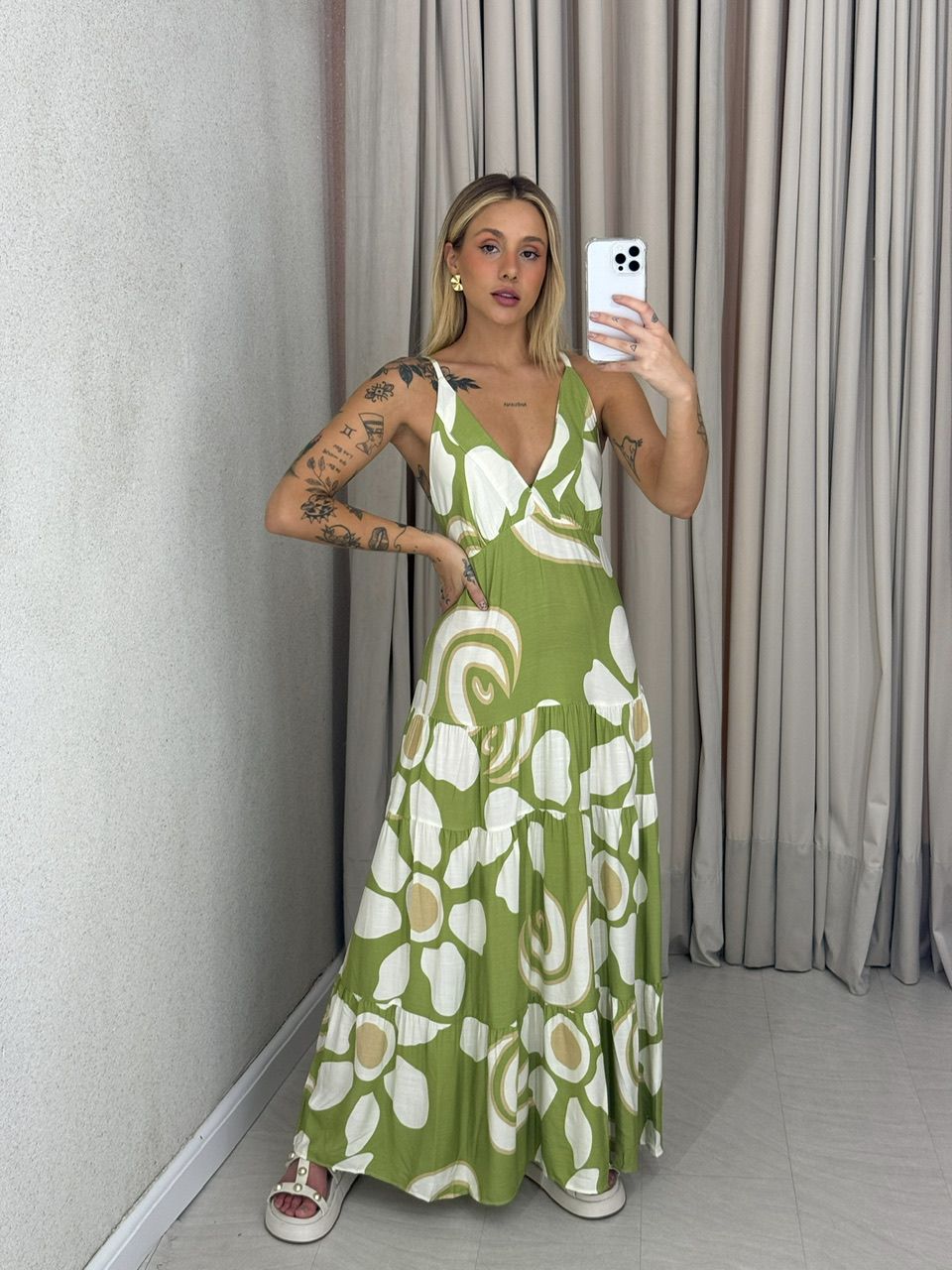 VESTIDO SELENA ALÇA verde - 0061750014 - CAROLLA FERRARO