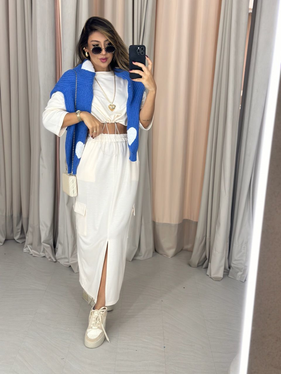 CONJUNTO MOLETINHO SAIA MARFIM