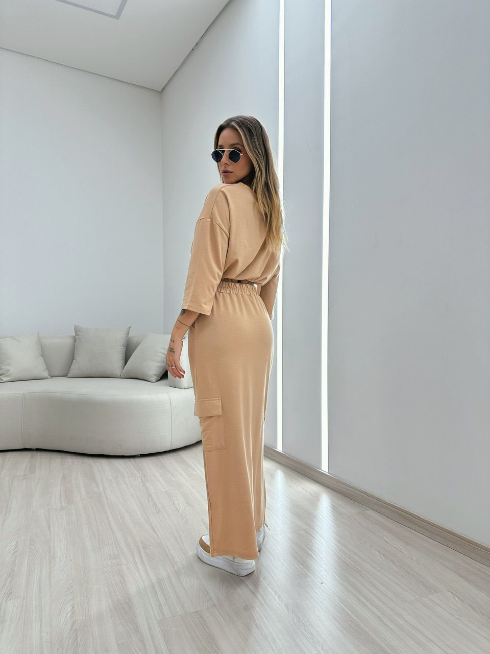 CONJUNTO MOLETINHO SAIA NUDE