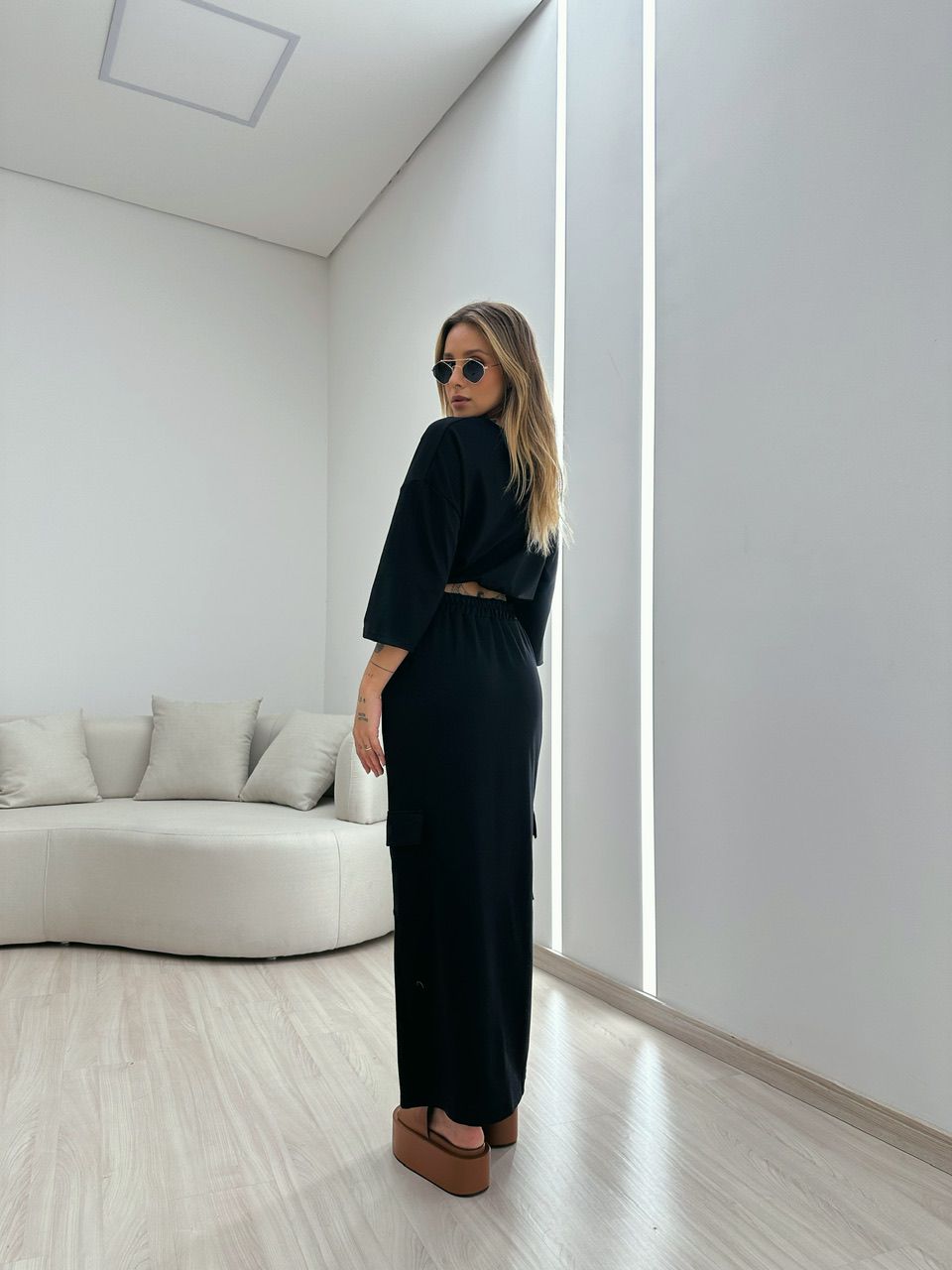 CONJUNTO MOLETINHO SAIA PRETO