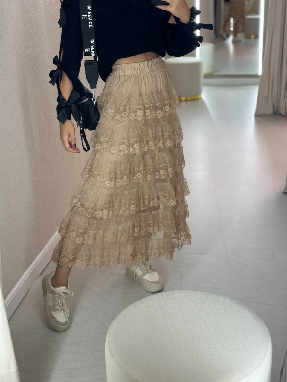 SAIA LONGUETE RENDA NUDE
