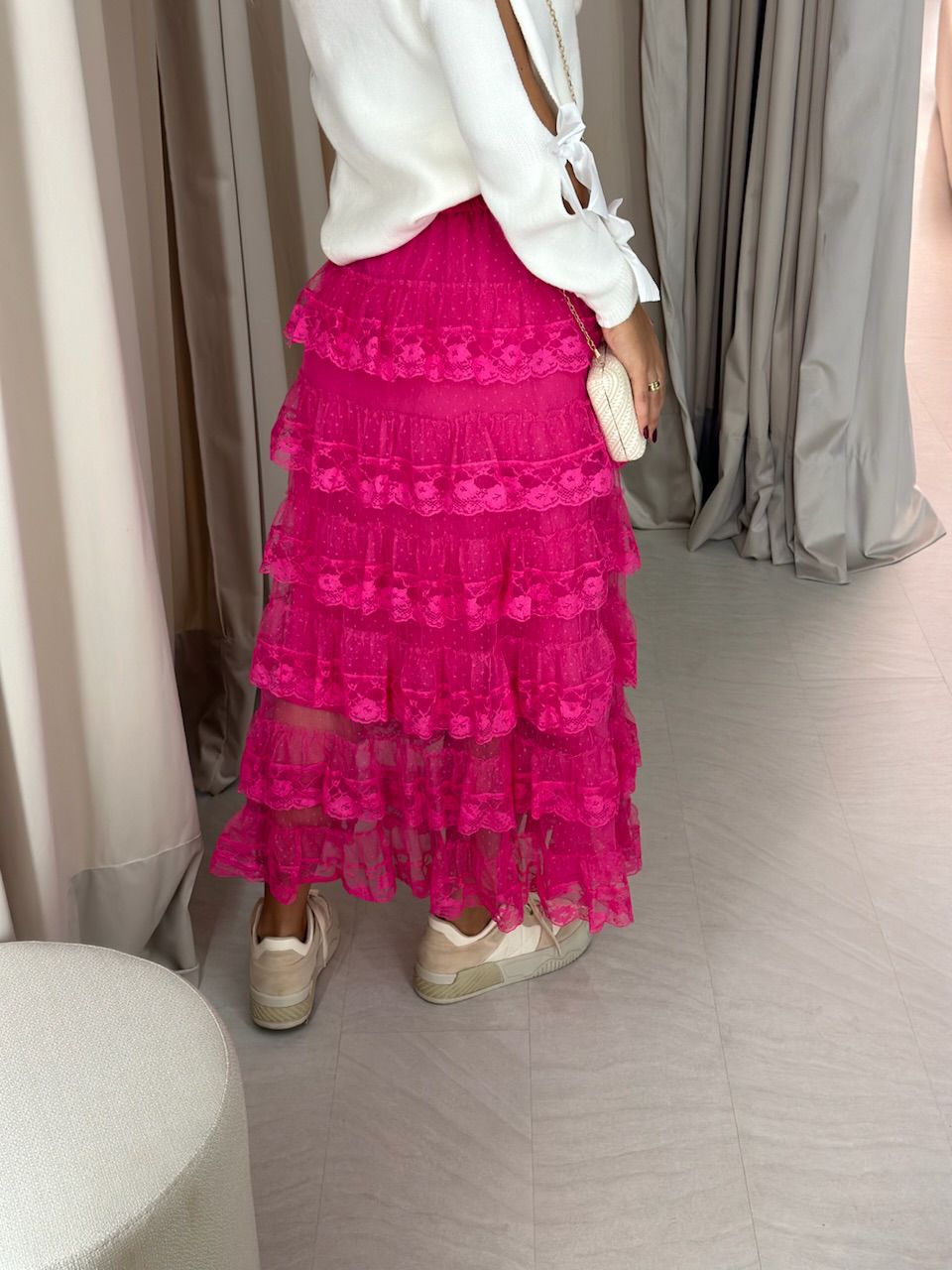 SAIA LONGUETE RENDA PINK