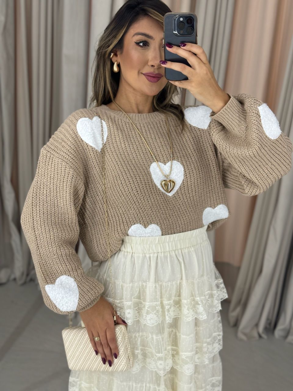 TRICOT CORAÇÕES NUDE